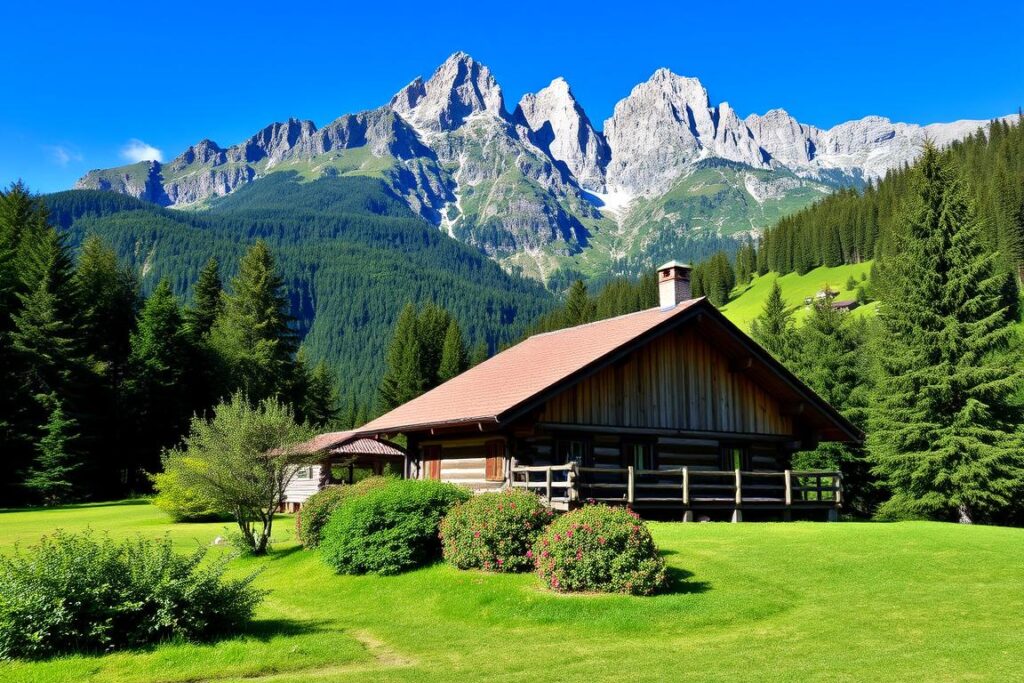 Ein Bild einer traditionellen Berghütte in den Allgäuer Alpen