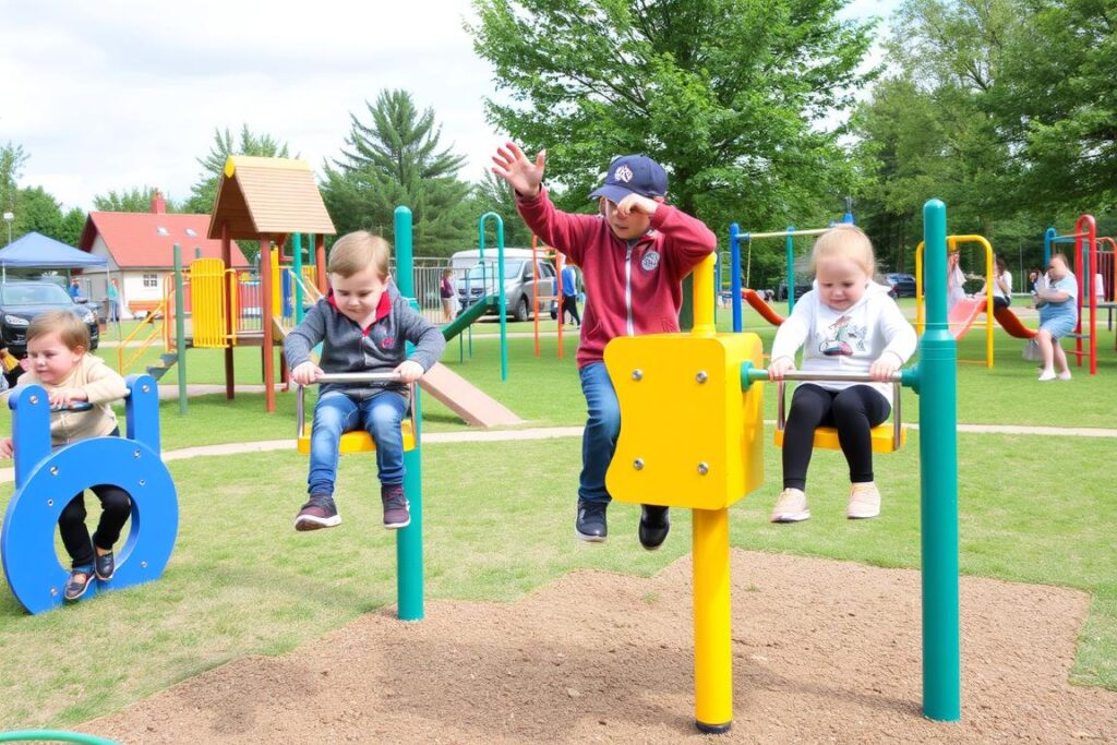 Ein Bild von Kindern, die sich im Allgäulino auf verschiedenen Spielgeräten vergnügen. Ein Bild von Kindern, die sich im Allgäulino auf verschiedenen Spielgeräten vergnügen.