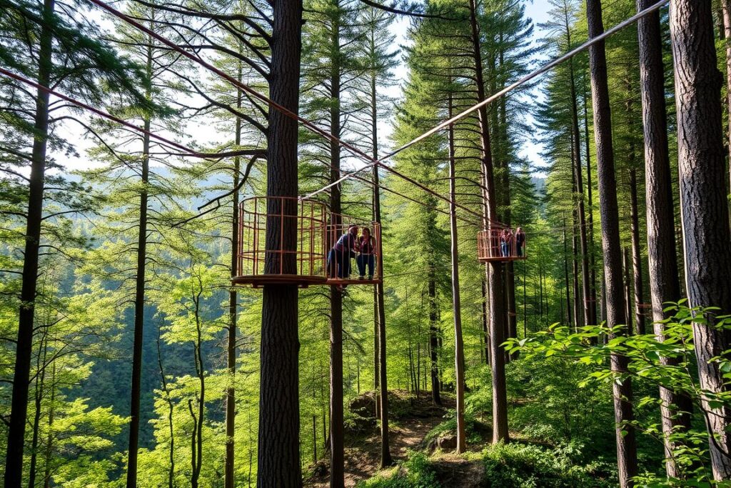 Generiere ein Bild von Waldseilgarten Höllschlucht Generiere ein Bild von Waldseilgarten Höllschlucht