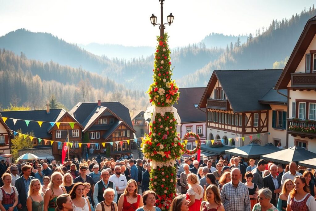 Maibaumaufstellen im Allgäu